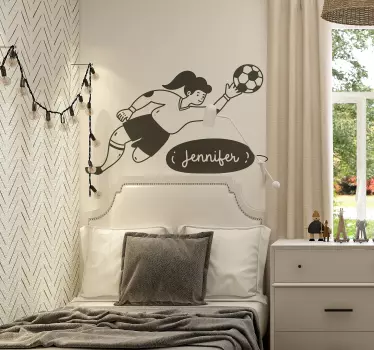 Autocolant de fotbal personalizat pentru portar pentru fete - TenStickers
