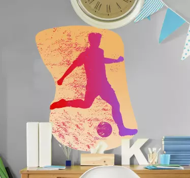 Autocolant de fotbal siluetă dinamică de lovitură - TenStickers