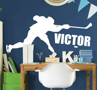 Autocolant de fotbal silueta unui jucător de hochei - TenStickers