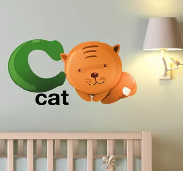 Autocolant de litera c pentru copii - TenStickers