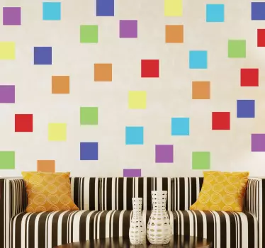 Autocolant de pătrate colorate - TenStickers