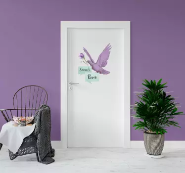 Autocolant de perete abstract cu nume uși personalizate - TenStickers