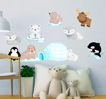 Autocolant de perete acvatic pentru animale sălbatice - TenStickers