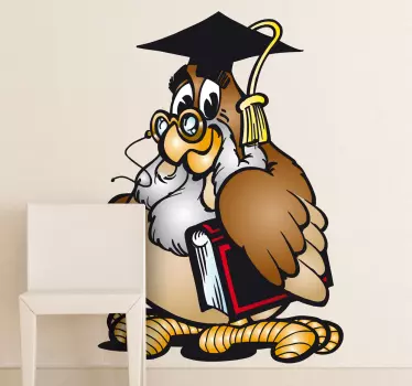 Autocolant de perete bufnita profesor - TenStickers