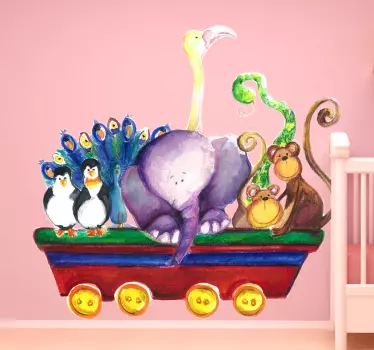 Autocolant de perete carucior pentru animale - TenStickers