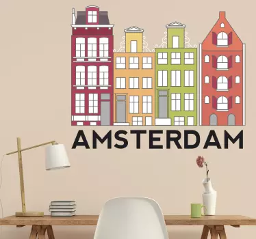 Autocolant de perete clădiri din amsterdam - TenStickers