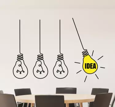 Autocolant de perete cu becuri de idee - TenStickers