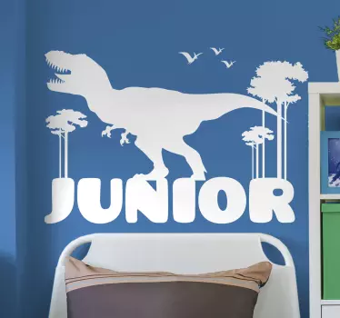 Autocolant de perete cu nume personalizat t-rex - TenStickers