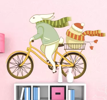 Autocolant de perete de iepuras pentru biciclete - TenStickers