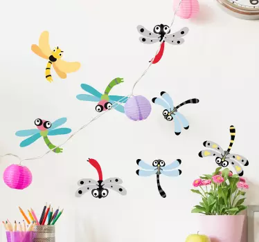 Autocolant de perete de insecte libelule - TenStickers