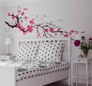 Autocolant de perete de ramură de primăvară sakura - TenStickers