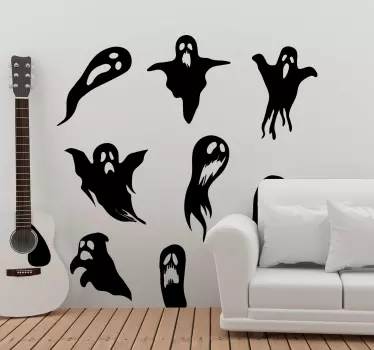 Autocolant de perete fantome halloween - TenStickers