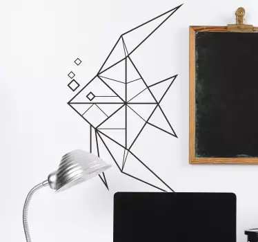 Autocolant de perete geometric de pește - TenStickers