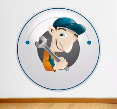 Autocolant de perete ilustrare instalator - TenStickers