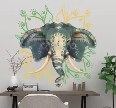 Autocolant de perete mandala elefant - TenStickers