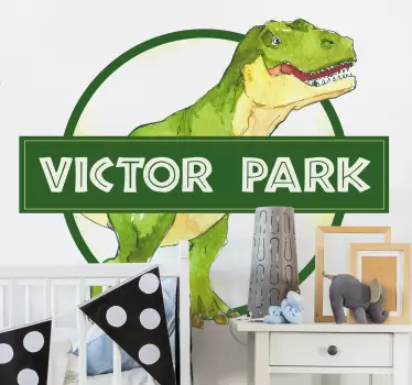 Autocolant de perete personalizat semn dinozaur - TenStickers