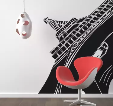 Autocolant de perete perspectivă turn eiffel - TenStickers