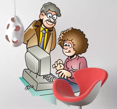 Autocolant de perete profesor de calculator - TenStickers