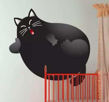 Autocolant de perete relaxant pentru pisici negre - TenStickers