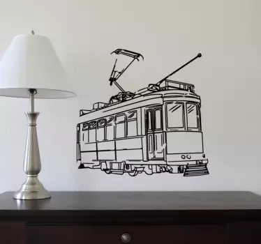 Autocolant de perete retro tramvai - TenStickers