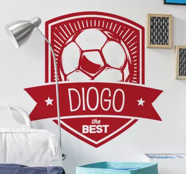Autocolant de perete scut personalizat de fotbal - TenStickers