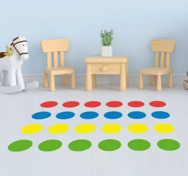 Autocolant de podea de joc twister - TenStickers