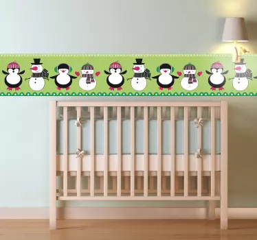 Autocolant de prag de pinguin și om de zăpadă - TenStickers