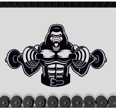Autocolant de sport gorilla muscular ridicând - TenStickers