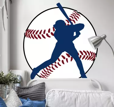 Autocolant de sport jucător de baseball swinging - TenStickers