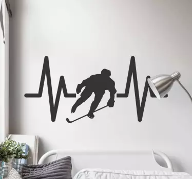 Autocolant de sport pulsul hocheiului pe gheață - TenStickers