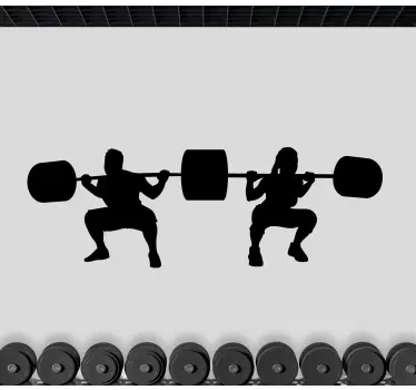 Autocolant de sport siluete dinamice de haltere - TenStickers