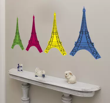 Autocolant de tip pop art eiffel tower paris - TenStickers