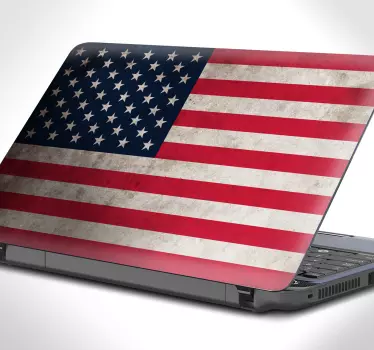 Autocolant laptop cu stele și dungi - TenStickers
