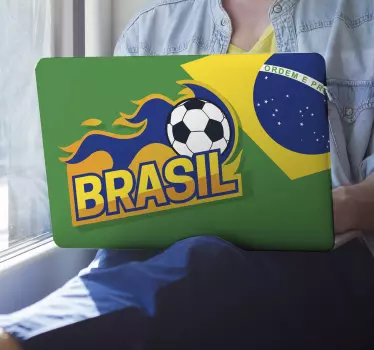 Autocolant laptop de fotbal brazilian - TenStickers