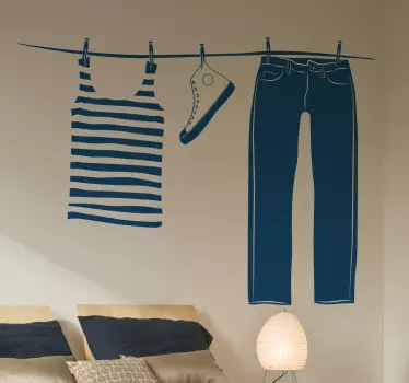 Autocolant linie de haine decorative - TenStickers