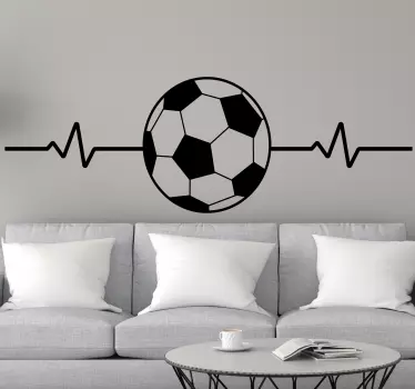Autocolant mingea de fotbal bătăi inimii fotbal - TenStickers