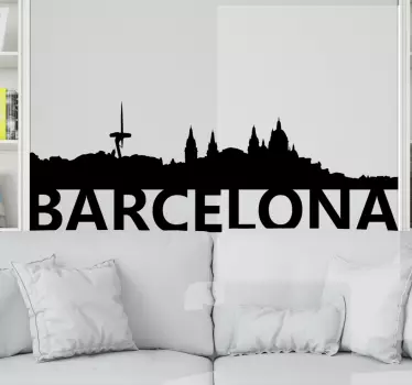 Autocolant oraș contur skyline barcelona - TenStickers