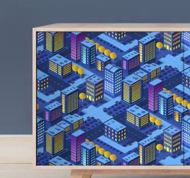 Autocolant oraș design peisaj urban - TenStickers