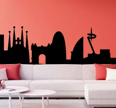 Autocolant oraș peisaj urban barcelona - TenStickers