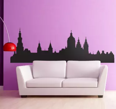 Autocolant oraș silueta istorică a orașului - TenStickers