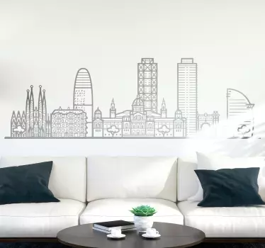 Autocolant oraș silueta orașului barcelona - TenStickers