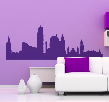 Autocolant oraș silueta orizontului monocolor - TenStickers