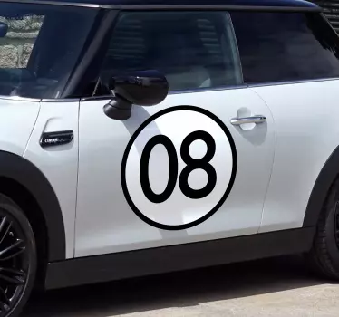 Autocolant pentru auto număr rotunjit - TenStickers