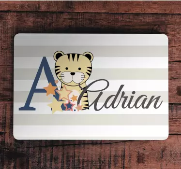 Autocolant pentru laptop tigru mic personalizat - TenStickers