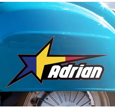 Autocolant pentru steagul româniei și nume personalizat - TenStickers