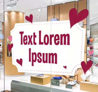 Autocolant pentru vitrine text personalizat emoționant - TenStickers