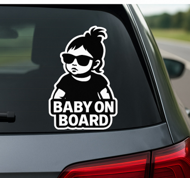 Autocolant personalizabil fetiță amuzantă la bord - TenStickers