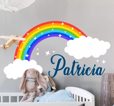 Autocolant personalizat de perete curcubeu strălucitor - TenStickers
