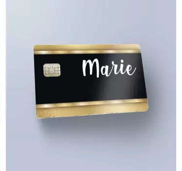 Autocolant personalizat pentru card bancar negru și auriu - TenStickers