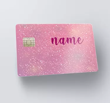 Autocolant personalizat pentru carduri bancare roz sclipici - TenStickers